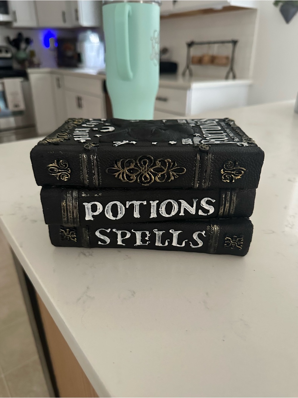 Halloween fake book stack